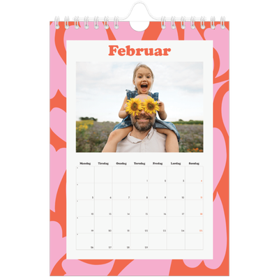 A5 Foto Kalender — Farveglad mønster [Februar]