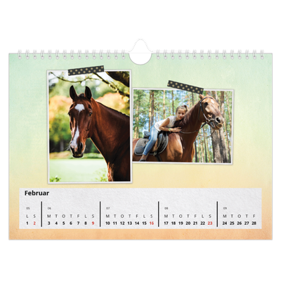 Fotokalender A4 — Naturmatriale og tape [Februar]