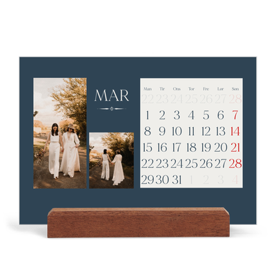 Staffeli kalender - liggende  — Skifer & seriffer [Marts]