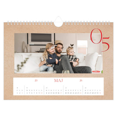 Fotokalender A4 — Røde elementer [kalender forside]