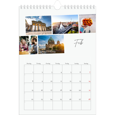 Fotokalender A4 (20 x 30 cm) — Byferie (hvid) [Februar]