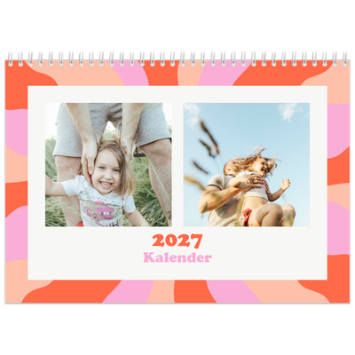 Fotokalender A4 dobbelt (30 x 40 cm) — Farveglad mønster [kalender forside]
