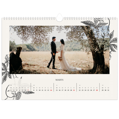 A3 Foto Kalender — Blek & blomst [Marts]