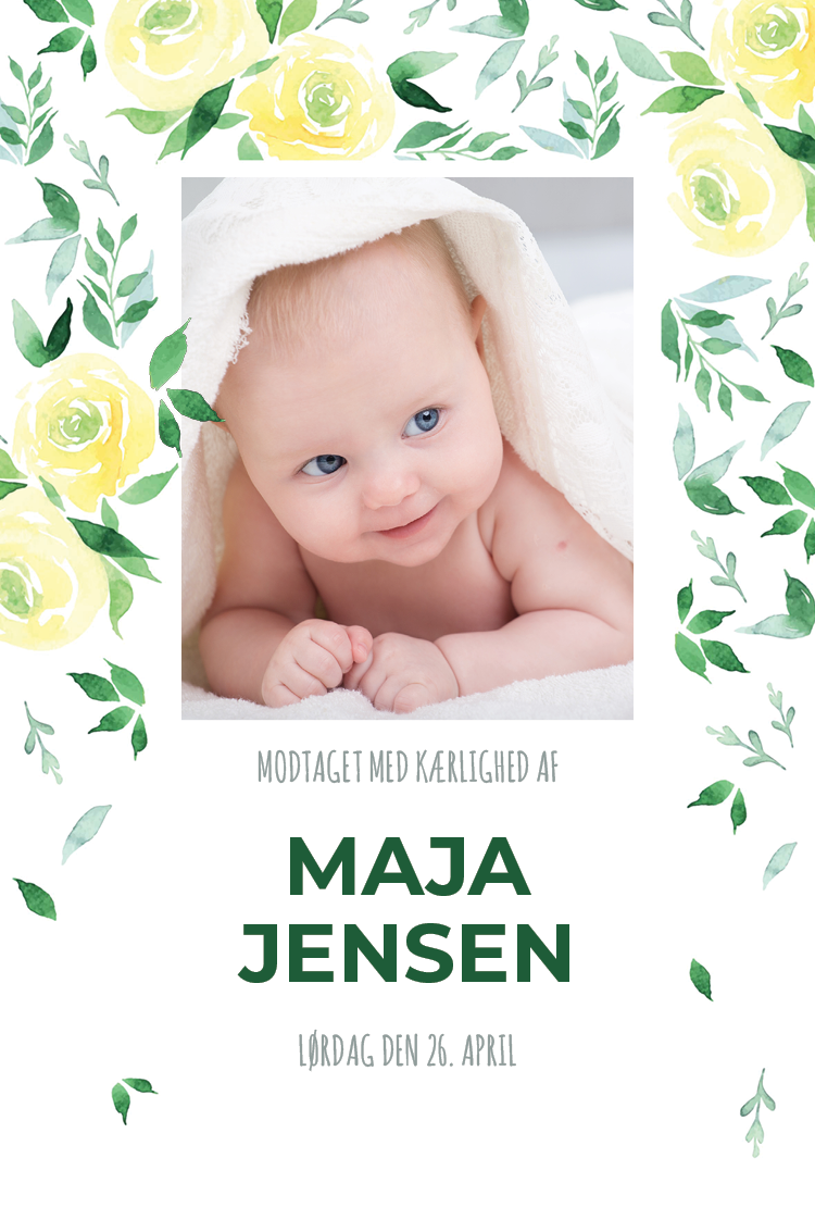 Invitationer — Akvarel gule blomster