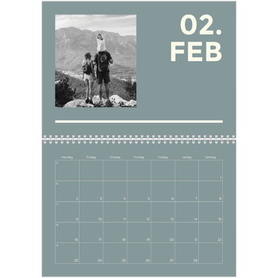 Fotokalender A4 dobbelt (30 x 40 cm) — Moderne og dristig [Februar]