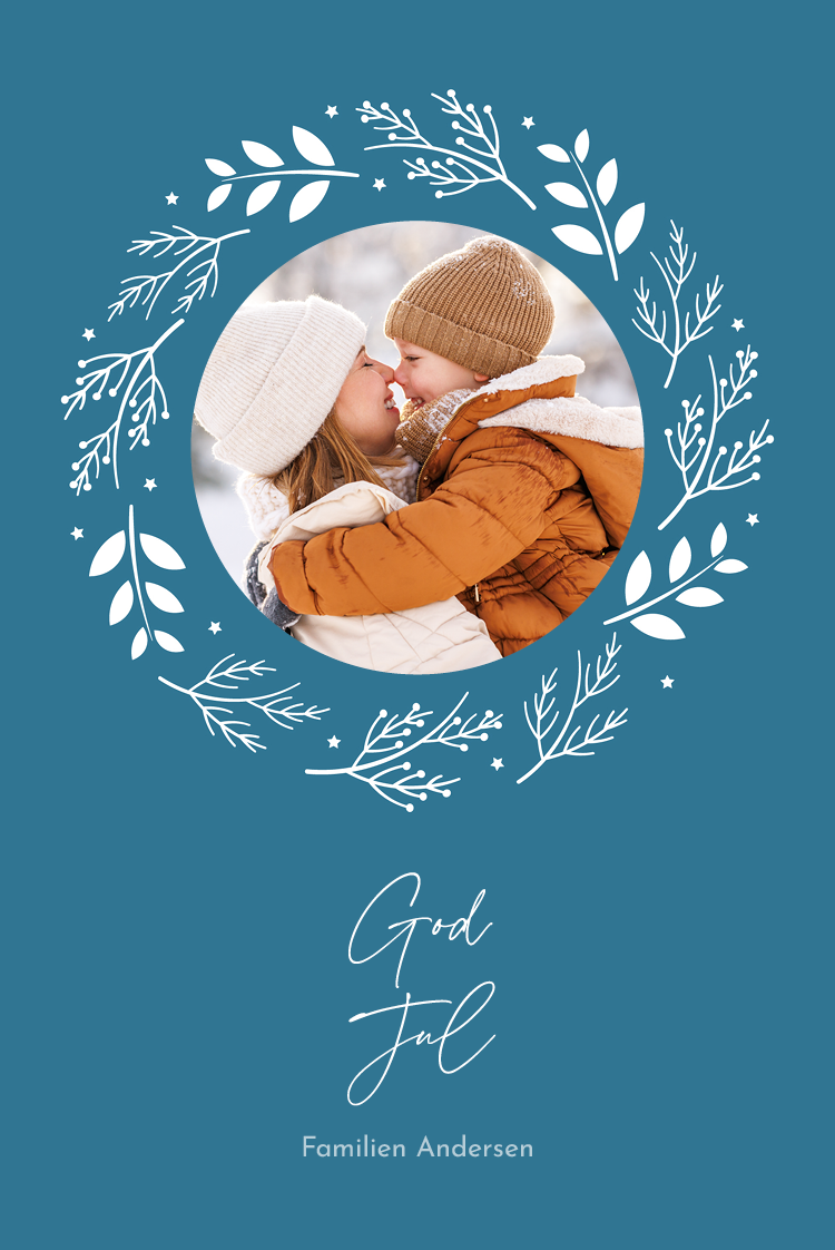 Kort — Vinterkrans - blå