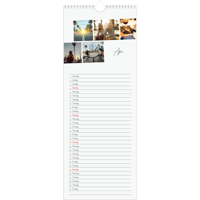Køkkenkalender  — Byferie (hvid) [April]