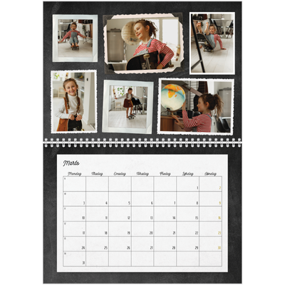 Fotokalender A4 dobbelt (30 x 40 cm) — Vintage [Marts]