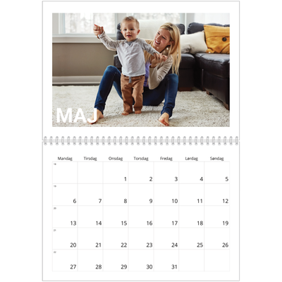 Fotokalender A4 dobbelt (30 x 40 cm) — Stor måned [kalender forside]