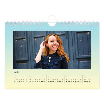 A5 Foto Kalender — Pastelfarver [April]