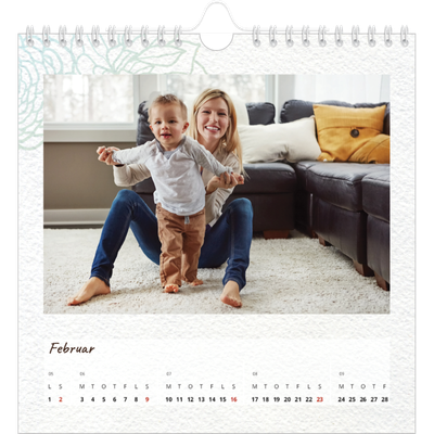 Årskalender kvadratisk — Blomstret indpakning [Februar]