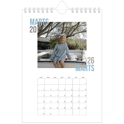 A5 Foto Kalender — Dublet tekst [Marts]
