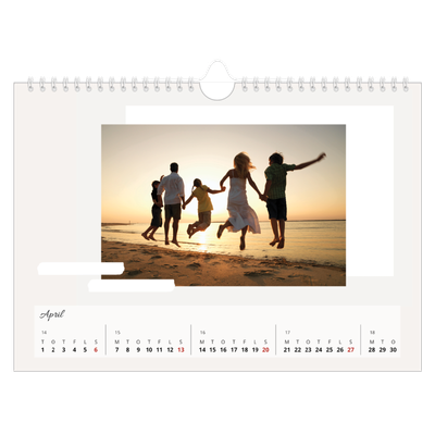 Fotokalender A4 — Pastellfarver [April]