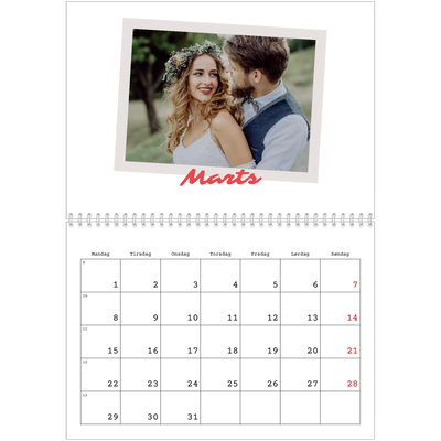 Fotokalender A4 dobbelt (30 x 40 cm) — Signeret tryk [Marts]