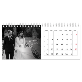 Bordkalender med foto — Elegant skrift