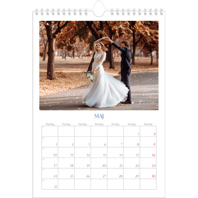 Fotokalender A4 (20 x 30 cm) — Klassisk kobolt [Maj]