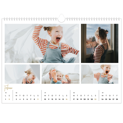 A3 Foto Kalender — Håndskrevet måned [Februar]