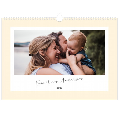 A3 Foto Kalender — Moderne familiekalender - Familie på 3 [kalender forside]