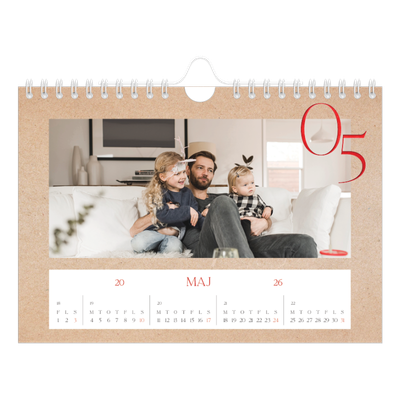 A5 Foto Kalender — Røde elementer [kalender forside]