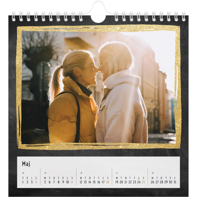 Årskalender kvadratisk — Rammer med glitter [kalender forside]