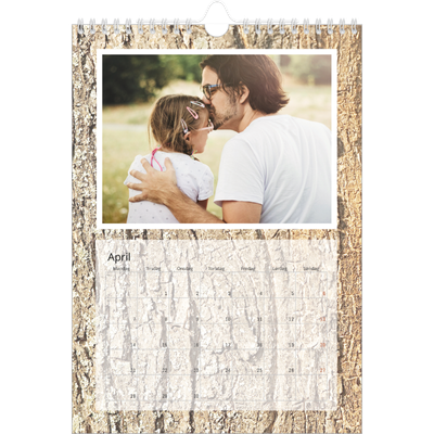 Fotokalender A4 (20 x 30 cm) — Træbark [April]