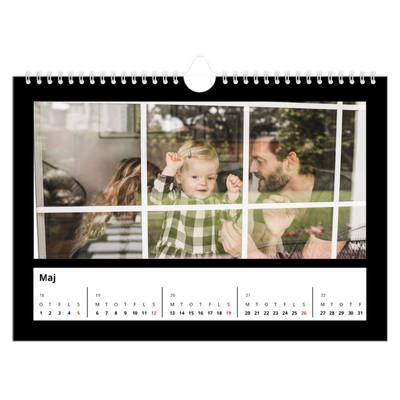 Fotokalender A4 — Sort ramme [kalender forside]
