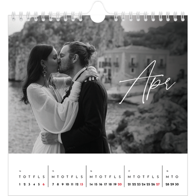 Årskalender kvadratisk — Elegant skrift [April]