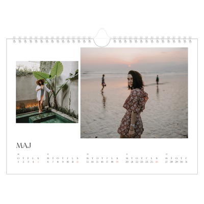 Fotokalender A4 — Surfing i solnedgangen [kalender forside]