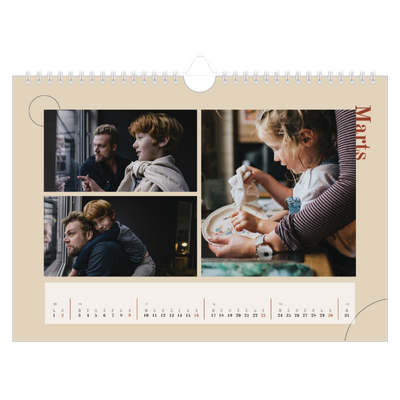 Fotokalender A4 — Asymmetrisk tekst [Marts]
