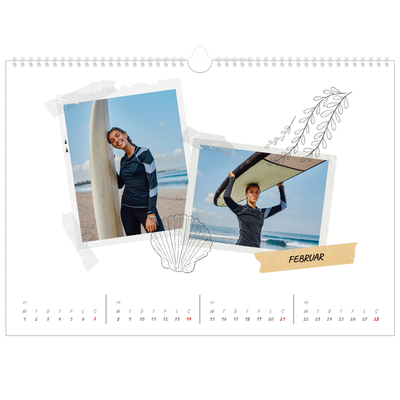 A3 Foto Kalender — Scrapbook stil [Februar]