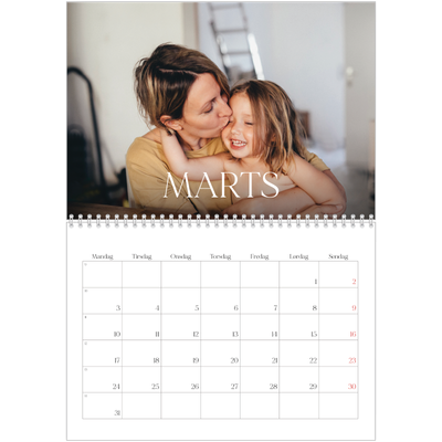 Fotokalender A4 dobbelt (30 x 40 cm) — Tolv store måneder [Marts]