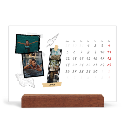 Staffeli kalender - liggende  — Scrapbook stil [April]