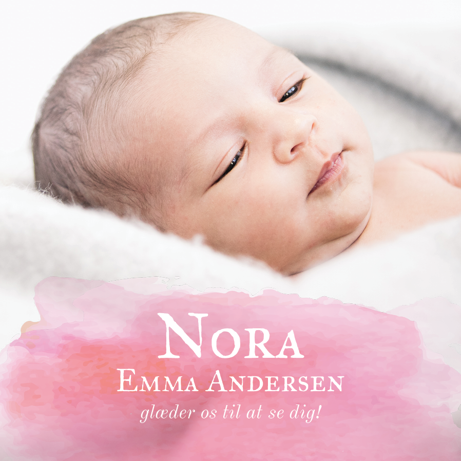 Invitationer — Lyserød akvarel