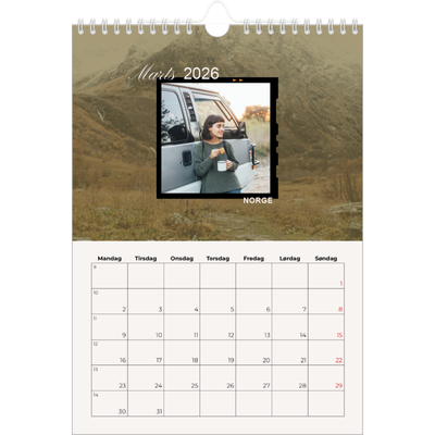 Fotokalender A4 (20 x 30 cm) — Eventrylyst [Marts]