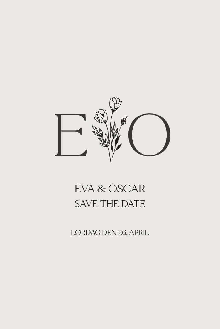 Save the date — Initialer i blomst