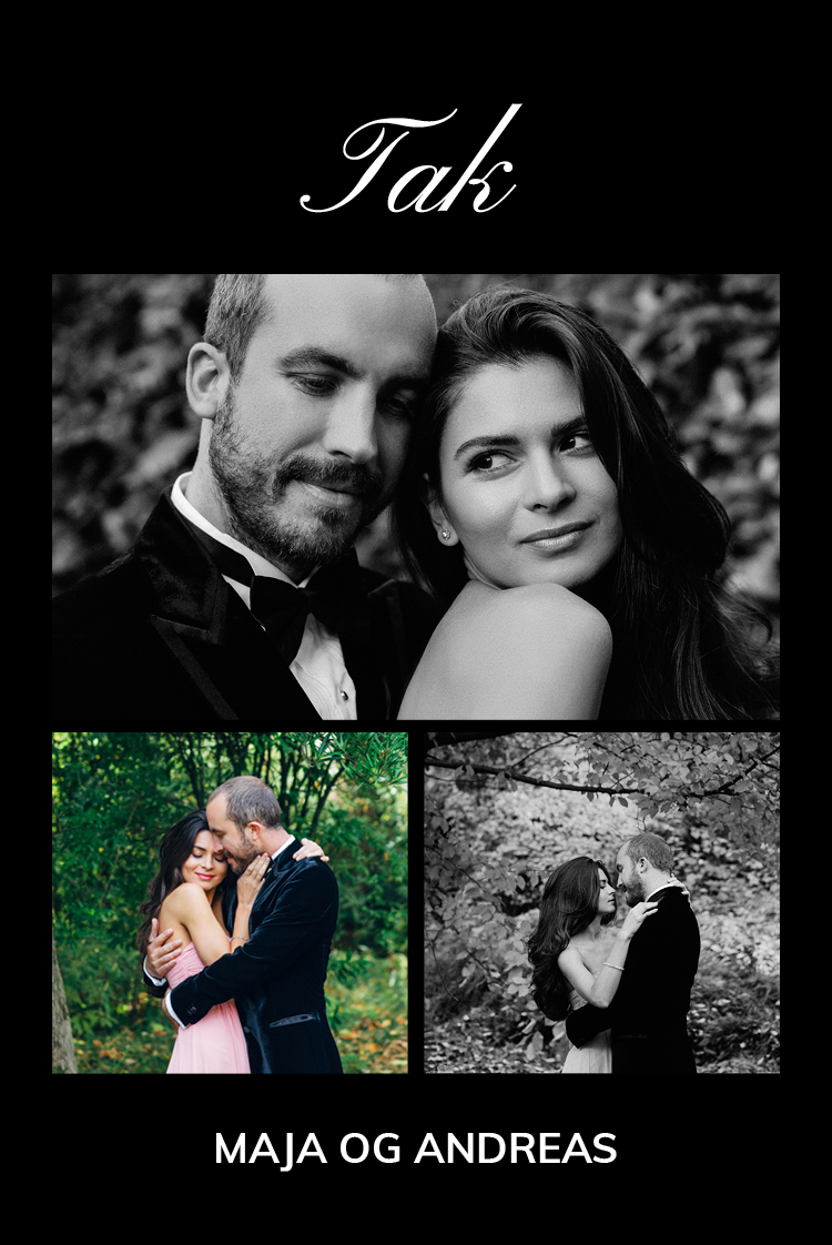 Takkekort — Sort minimal