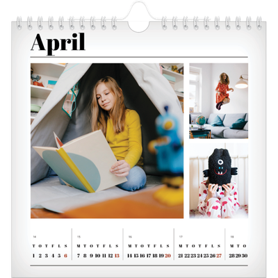 Årskalender kvadratisk — Avisstil [April]