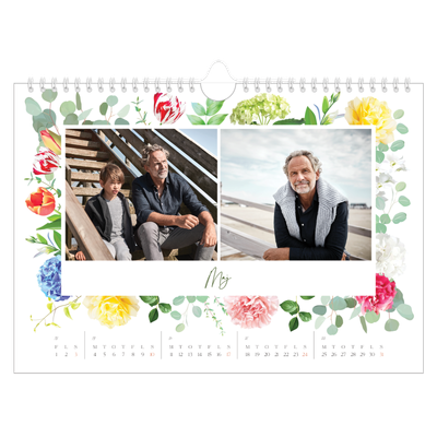 Fotokalender A4 — Klassiske blomster [kalender forside]