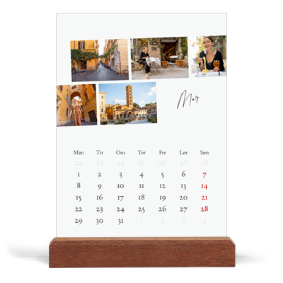 Staffeli kalender - stående  — Byferie (hvid) [Marts]