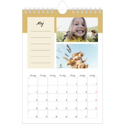 A5 Foto Kalender — Kalender med "To do"-liste [kalender forside]
