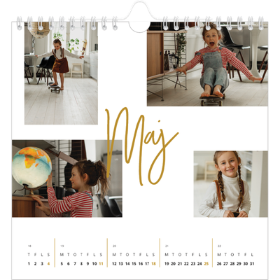 Årskalender kvadratisk — Guldstift [kalender forside]