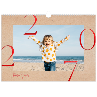 A3 Foto Kalender — Røde elementer [kalender forside]