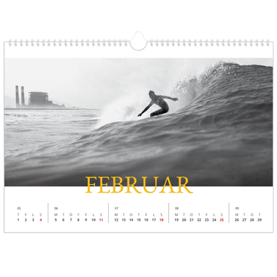 A3 Foto Kalender — Heritage-stil [Februar]
