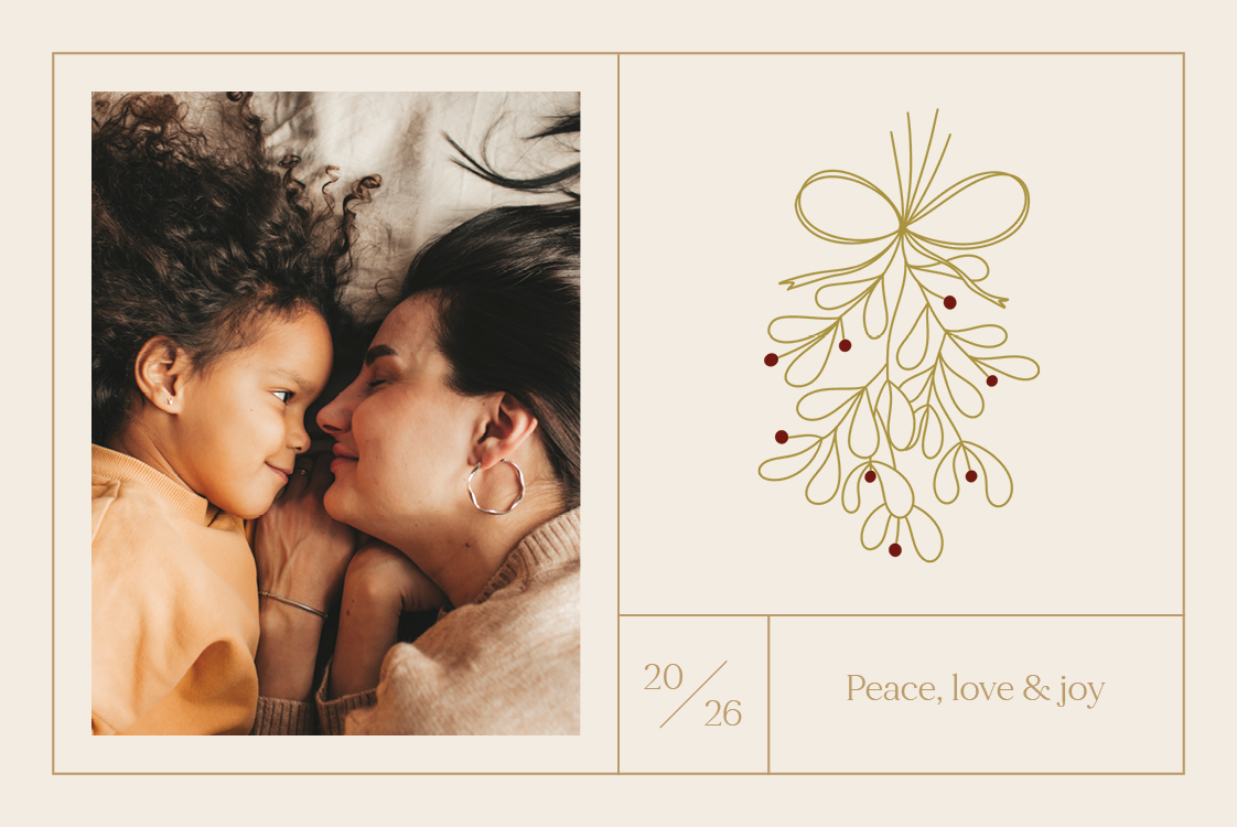 Kort — Mistelten i guld