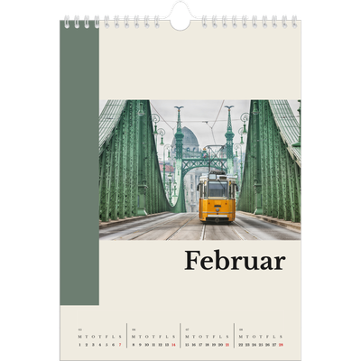 Fotokalender A4 (20 x 30 cm) — Verdens seværdigheder [Februar]