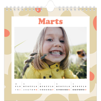 Årskalender kvadratisk — Farveglad mønster [Marts]