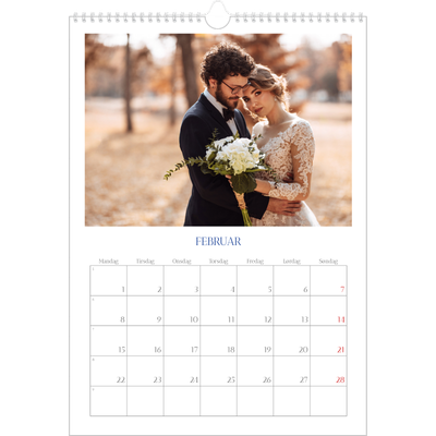 Årskalender A3 — Klassisk kobolt [Februar]
