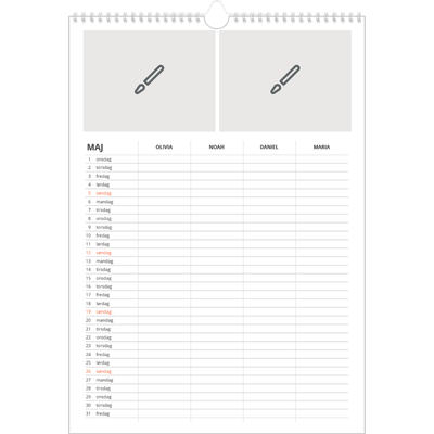 Familiekalender A3  — Design selv - Familie på 4 [kalender forside]