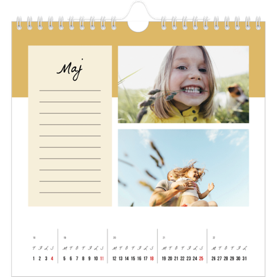 Årskalender kvadratisk — Kalender med "To do"-liste [kalender forside]