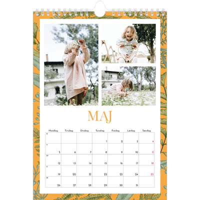 Fotokalender A4 (20 x 30 cm) — Blomstret tapet [kalender forside]